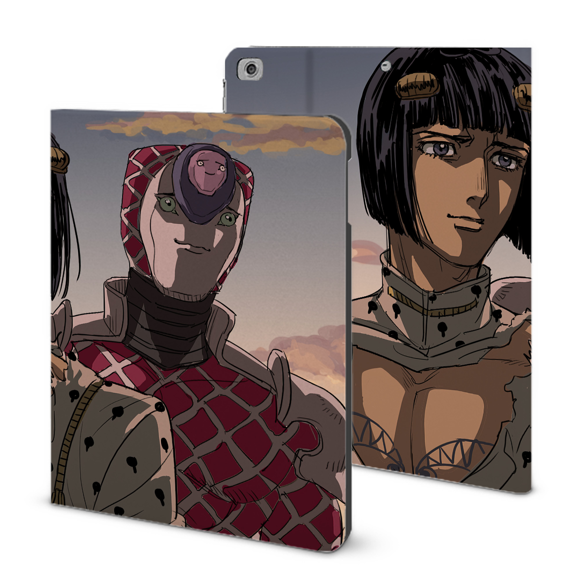 （画像用） ジョジョの奇妙な冒険 JoJo's Bizarre Adventure IPad ケース ブック型 PUレザー TPU 耐衝撃 軽量 薄型 ペン収納なし 全面保護 IPad 各モデル対応